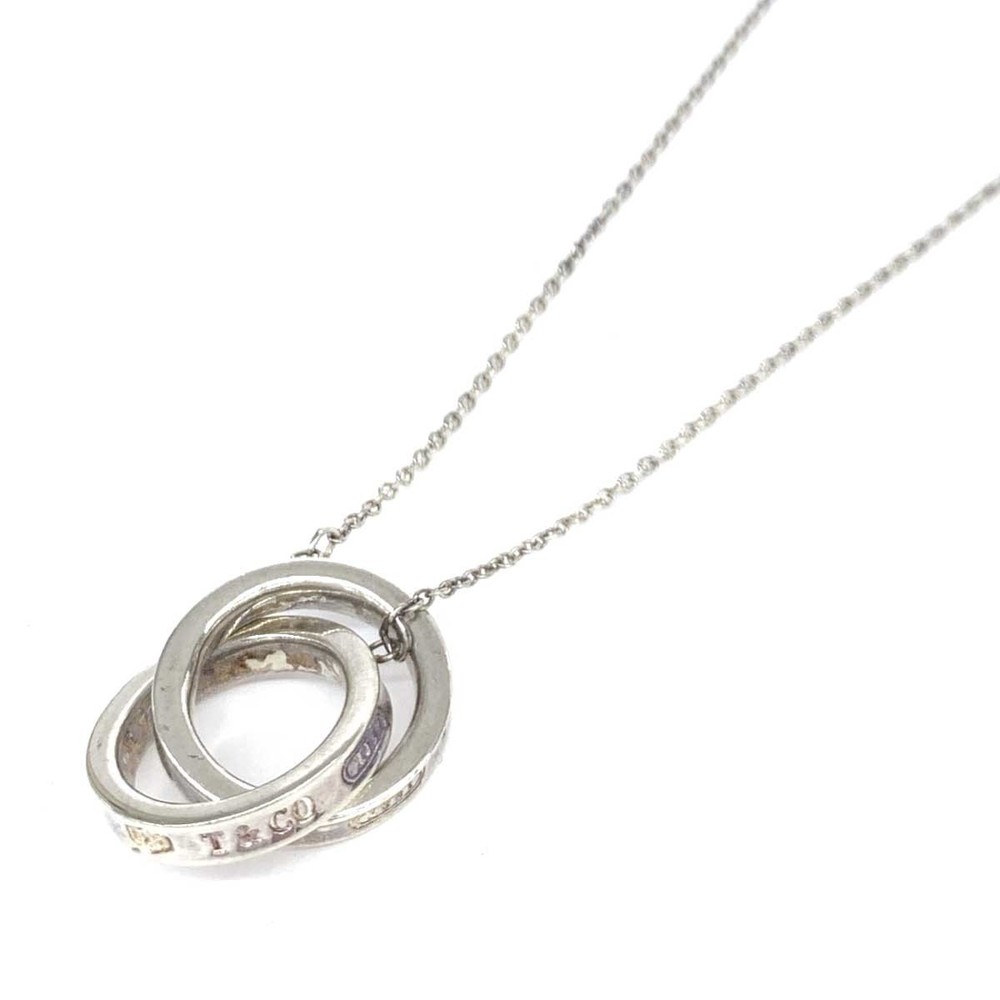 Tiffany Interlocking Double Ring Necklace Silver